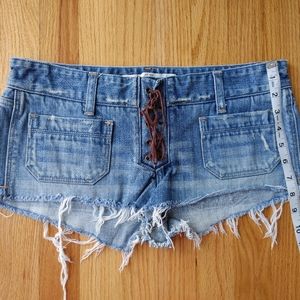 Abercrombie & Fitch Lace Up Denim Short Shorts Size 4